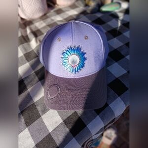 Bonk Golf Headwear. Velvet Hammer. Bill Magnet for Ball Marker. Purple/ Grey